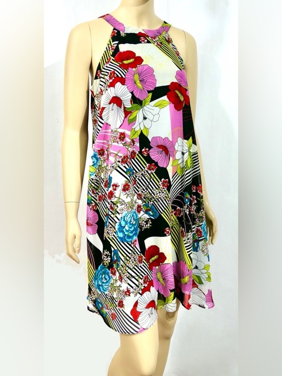 Betsey Johnson Dresses & Skirts - Betsey Johnson Multicolor Floral & Stripe Dress - Pink, Black, Turquoise Size 2